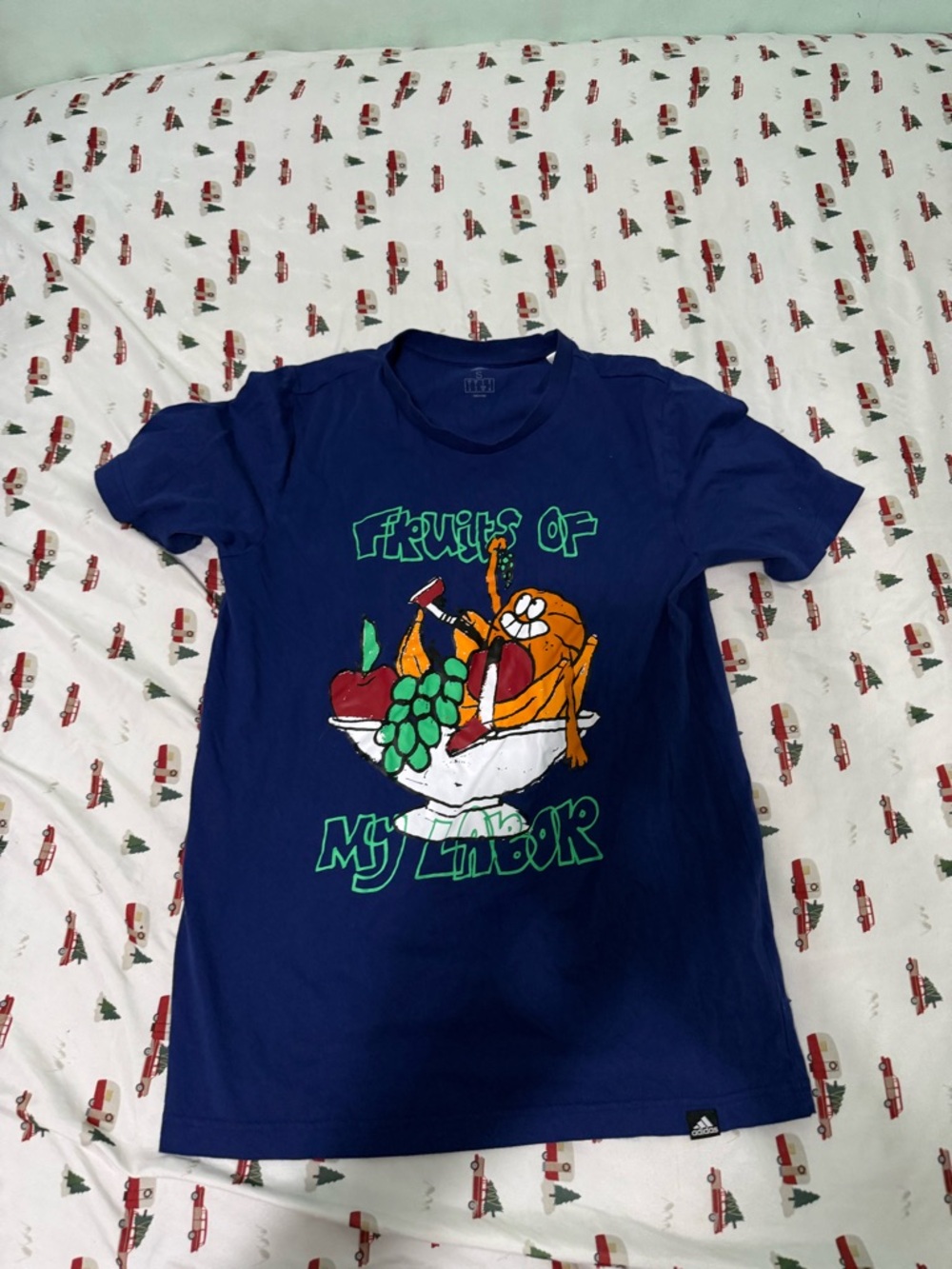 adidas Navy Graphic 'Fruits of My Labor' Tee